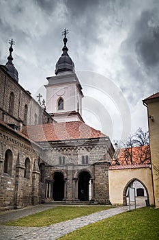 The north antechalember / portal of basilic of St. Procopius in TÅ™ebÃ­Ä